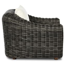 Celina Coastal Cream Upholstered Charcoal Teak Outdoor Arm Chair|