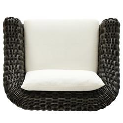 Celina Coastal Cream Upholstered Charcoal Teak Outdoor Arm Chair|