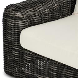 Celina Coastal Cream Upholstered Charcoal Teak Outdoor Arm Chair|