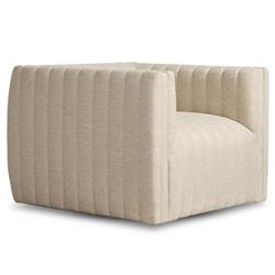Leo Modern Classic Cream Tufted Outdoor Swivel Chair|
