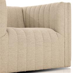 Leo Modern Classic Cream Tufted Outdoor Swivel Chair|