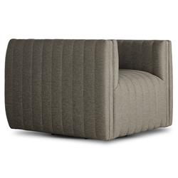 Leo Modern Classic Grey Tufted Outdoor Swivel Chair|