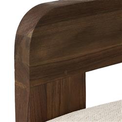 Aviel Rustic Lodge Beige Upholstered Teak Outdoor Swivel Chair|