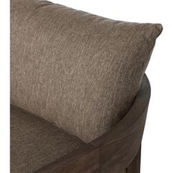 Aviel Rustic Lodge Brown Upholstered Teak Outdoor Swivel Chair|