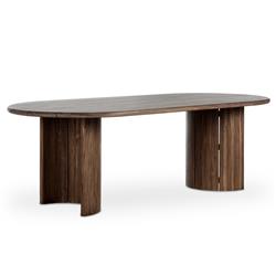 Paris Rustic Lodge Brown Teak Outdoor Oval Dining Table - 94"|
