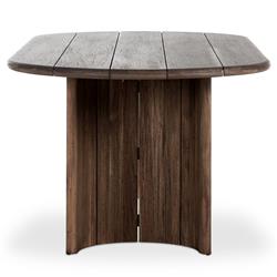 Paris Rustic Lodge Brown Teak Outdoor Oval Dining Table - 94"|