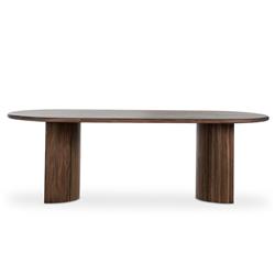 Paris Rustic Lodge Brown Teak Outdoor Oval Dining Table - 94"|