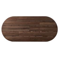 Paris Rustic Lodge Brown Teak Outdoor Oval Dining Table - 94"|