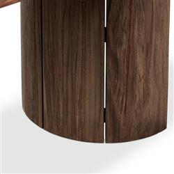 Paris Rustic Lodge Brown Teak Outdoor Oval Dining Table - 94"|