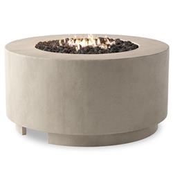 Delroi Industrial Natural Concrete Gas Round Outdoor Fire Pit Table|