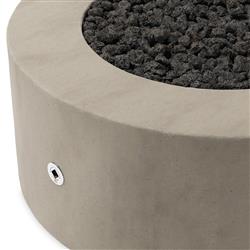 Delroi Industrial Natural Concrete Gas Round Outdoor Fire Pit Table|