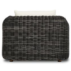 Celina Coastal Cream Upholstered Charcoal Teak Outdoor Chaise Lounge|