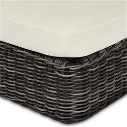 Celina Coastal Cream Upholstered Charcoal Teak Outdoor Chaise Lounge|