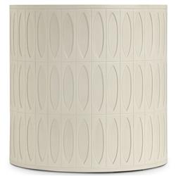 Jeremy Modern Classic White Concrete Round Outdoor Drum End Table|