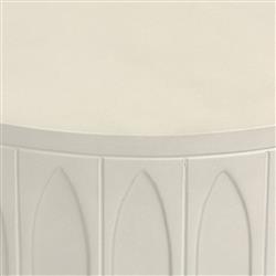 Jeremy Modern Classic White Concrete Round Outdoor Drum End Table|