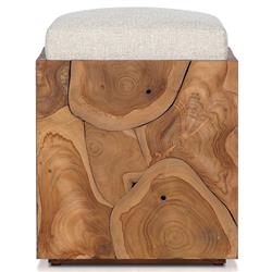 Thorn Coastal Beach Brown Teak Root Outdoor Stool|