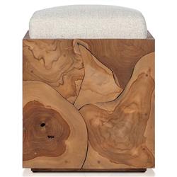 Thorn Coastal Beach Brown Teak Root Outdoor Stool|