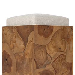 Thorn Coastal Beach Brown Teak Root Outdoor Stool|