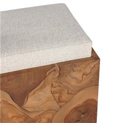 Thorn Coastal Beach Brown Teak Root Outdoor Stool|