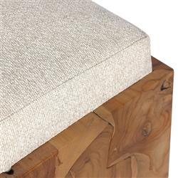 Thorn Coastal Beach Brown Teak Root Outdoor Stool|