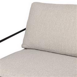 Gretchen French Country Grey Upholstered Black Aluminum Outdoor Sofa - 96"|