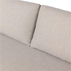 Gretchen French Country Grey Upholstered Black Aluminum Outdoor Sofa - 96"|