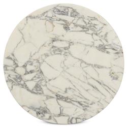 Berlin Modern Classic White Marble Grey Aluminum Round Outdoor End Table|