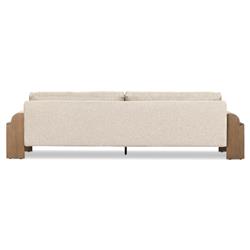 Sandari Modern Classic Beige Upholstered Teak Outdoor Sofa - 104.25"|