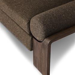 Sandari Modern Classic Brown Upholstered Teak Outdoor Sofa - 104.25"|