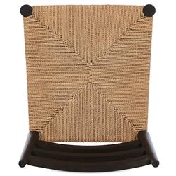 Leda Rustic Lodge Black Teak Wood Outdoor Ladderback Dining Chair|