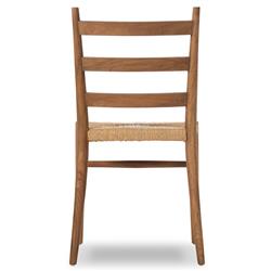 Leda Rustic Lodge Brown Teak Wood Outdoor Ladderback Dining Chair|