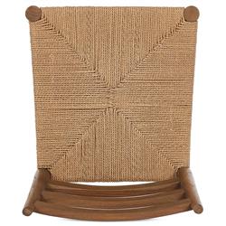 Leda Rustic Lodge Brown Teak Wood Outdoor Ladderback Dining Chair|