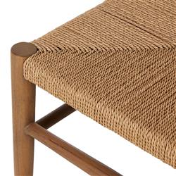 Leda Rustic Lodge Brown Teak Wood Outdoor Ladderback Dining Chair|