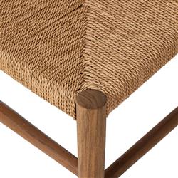 Leda Rustic Lodge Brown Teak Wood Outdoor Ladderback Dining Chair|