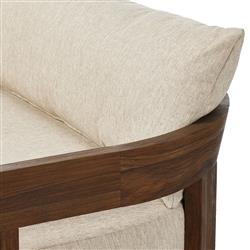 Aviel Rustic Lodge Beige Upholstered Teak Outdoor Sofa - 96"|