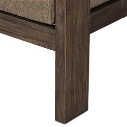 Aviel Rustic Lodge Brown Upholstered Teak Outdoor Sofa - 96"|