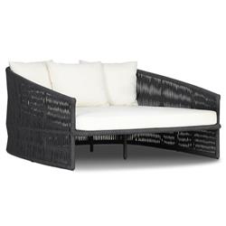 Porter Coastal White Upholstered Bronze Aluminum Woven Rope Outdoor Daybed|