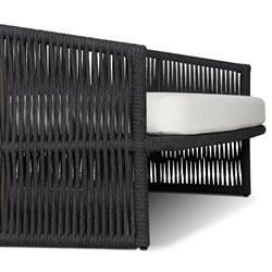 Porter Coastal White Upholstered Bronze Aluminum Woven Rope Outdoor Daybed|