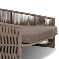 Porter Coastal Brown Upholstered Bronze Aluminum Woven Rope Outdoor Daybed|