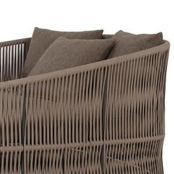 Porter Coastal Brown Upholstered Bronze Aluminum Woven Rope Outdoor Daybed|