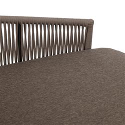 Porter Coastal Brown Upholstered Bronze Aluminum Woven Rope Outdoor Daybed|