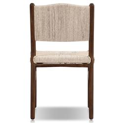 Hirom Rustic Lodge Woven Brown Teak Wood Outdoor Dining Chair|