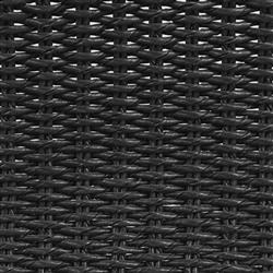 Ely Rustic Lodge Black Woven Teak Wood Outdoor Dining Chair|