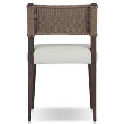 Ely Rustic Lodge Brown Woven Teak Wood Outdoor Dining Chair|