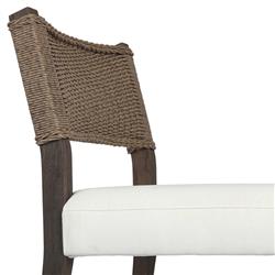 Ely Rustic Lodge Brown Woven Teak Wood Outdoor Dining Chair|