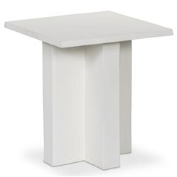 Hanne Mid Century Modern White Aluminum Square Outdoor End Table|
