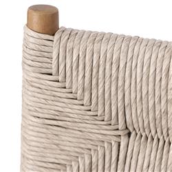 Mable Coastal Beach Off White Wicker Teak Outdoor Counter Stool|