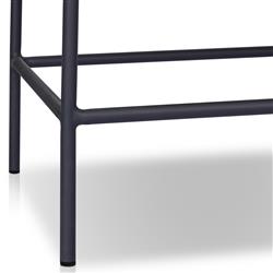 Inno Modern White Upholstered Black Teak Iron Outdoor Dining Side Chair|