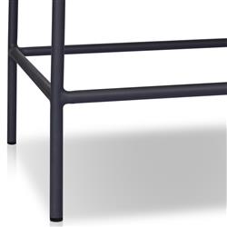 Inno Modern White Upholstered Natural Teak Iron Outdoor Dining Side Chair|