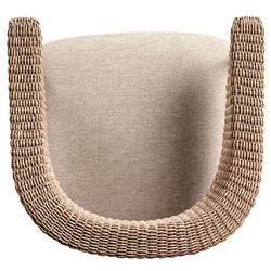 Penelope Modern Classic Beige Woven Outdoor Dining Arm Chair|